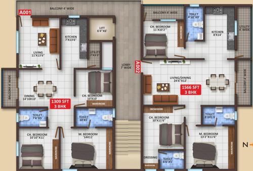  vg-boat-club Tower A Cluster Plan from 1st to 5th Floor