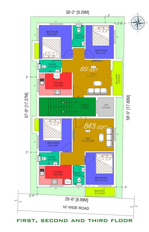  al apartment AL Apartment Cluster Plan From 1st To 3rd Floor