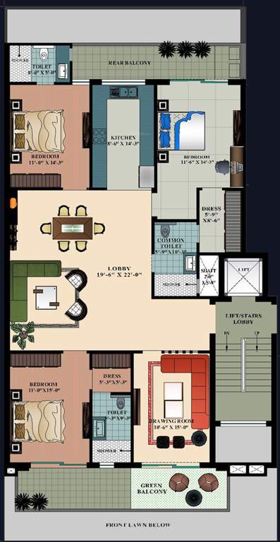  casablanca luxury builder floors Casablanca Luxury Builder Floors E 88 Typical Cluster Plan