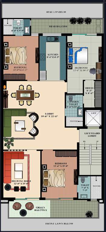 casablanca luxury builder floors Casablanca Luxury Builder Floors E 90 Typical Cluster Plan
