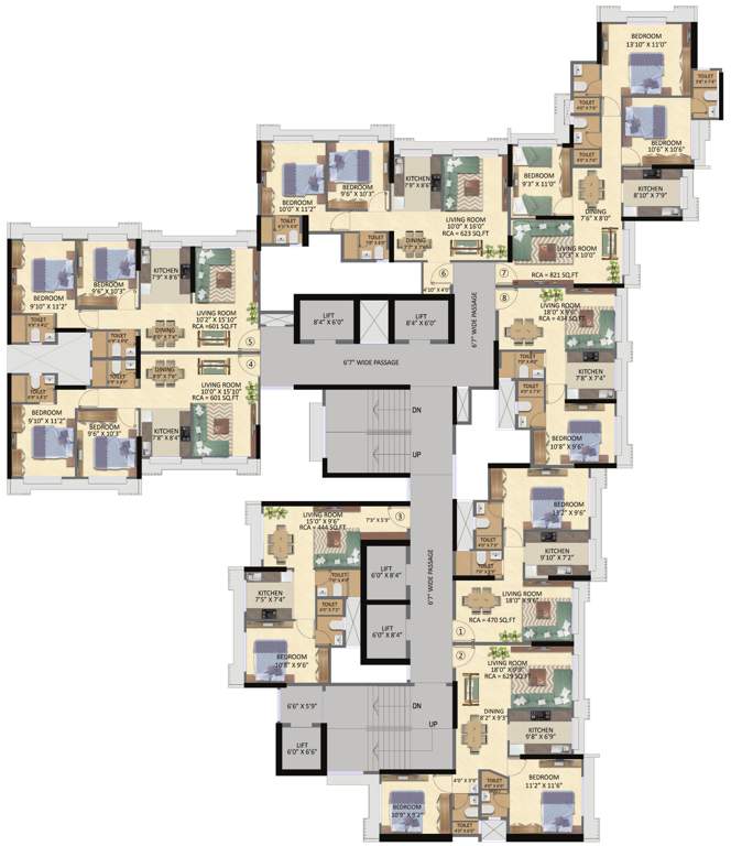  sejal kajal apartment chs ltd Nemi Bhavan Alias Sejal Kajal Heights  C Wing Typical Cluster Plan