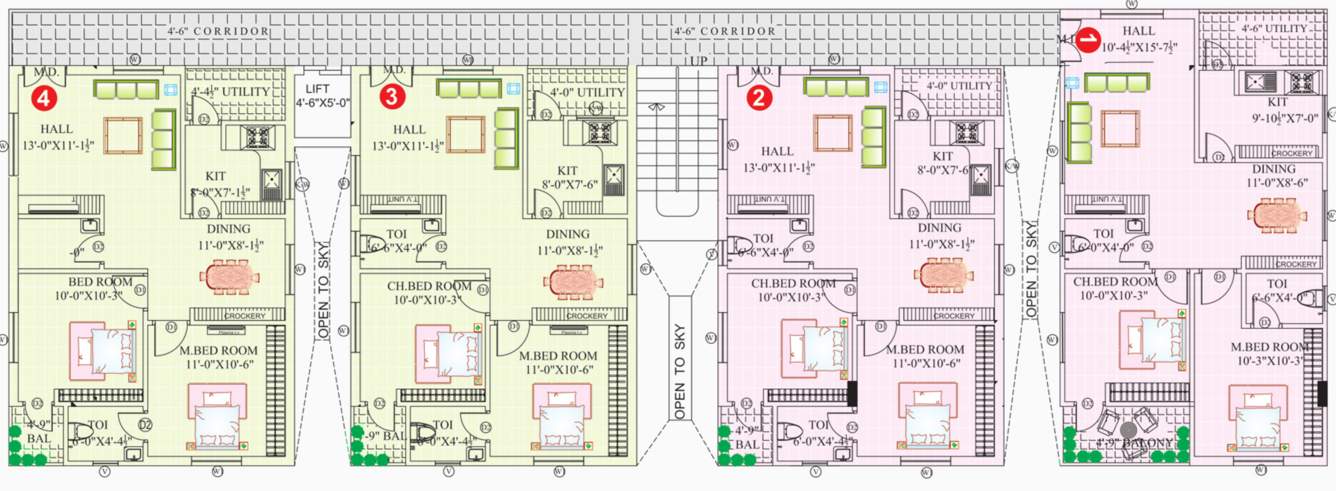  sai ram nilayam Sai Ram Nilayam Cluster Plan from 1st to 5th Floor