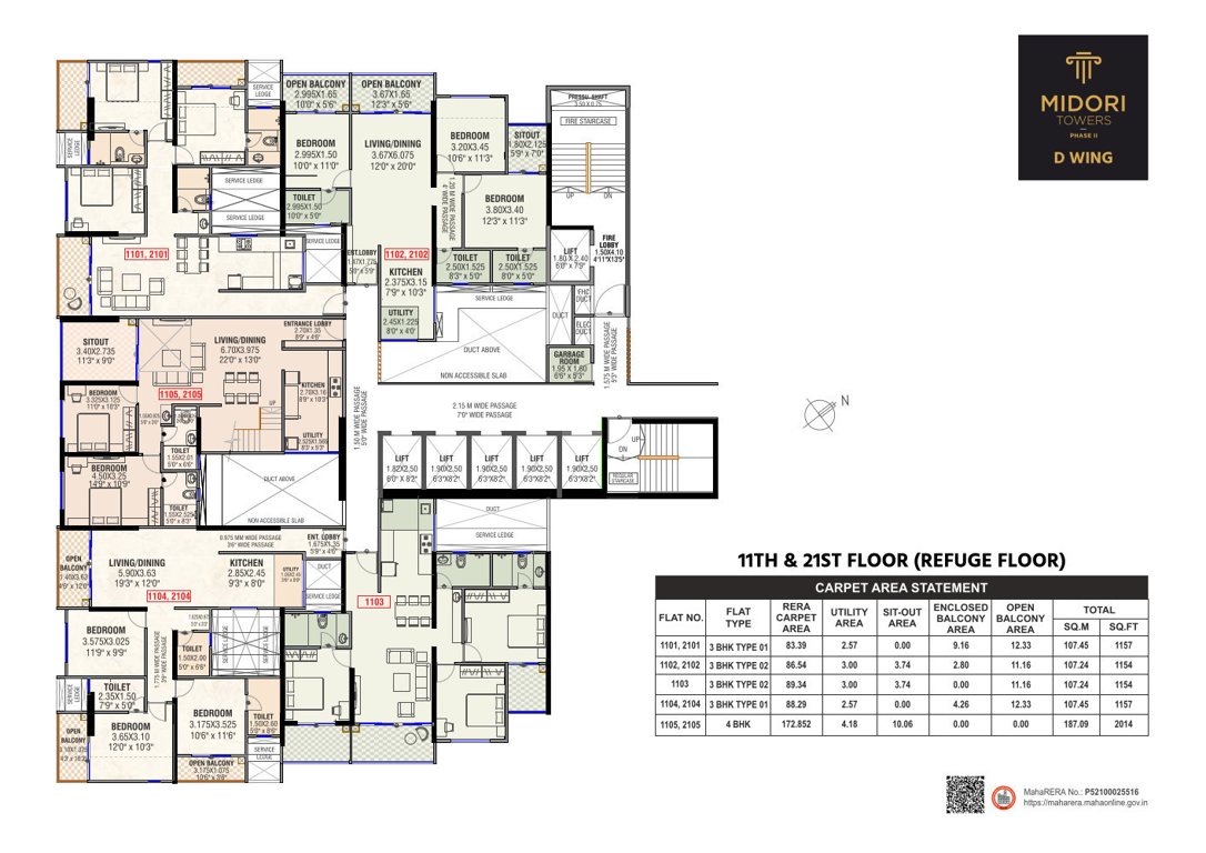  midori tower WING D Cluster Plan