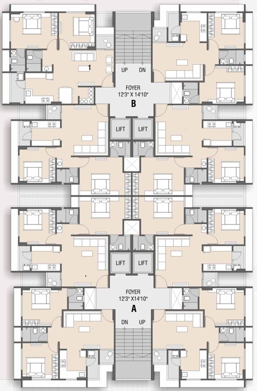  satva A, B Typical Cluster Plan