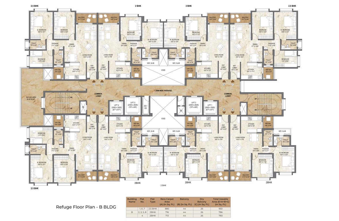 soho Building B Cluster Plan for Refugee Floor