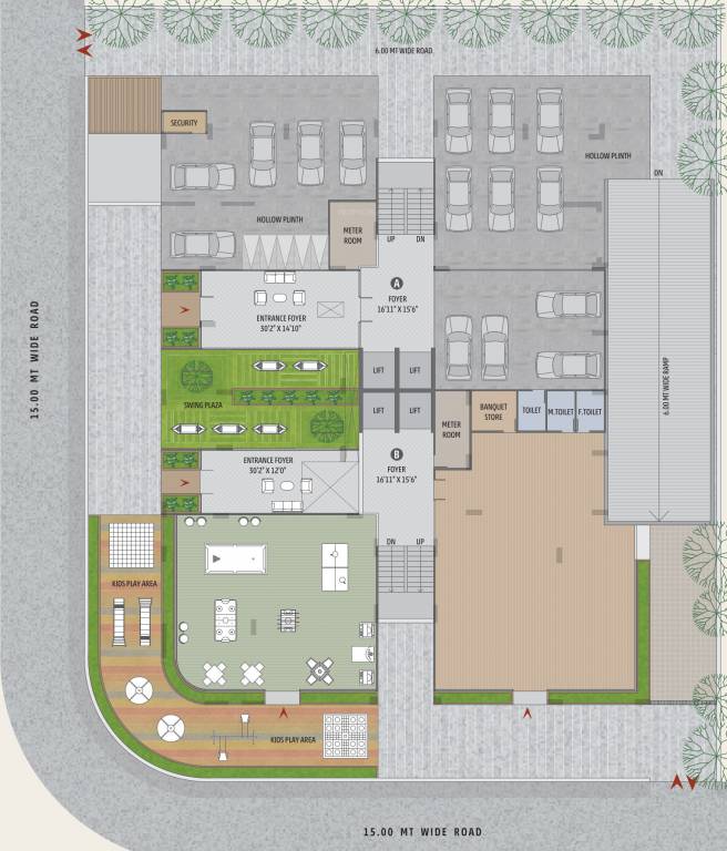  impression A, B Ground Cluster Plan