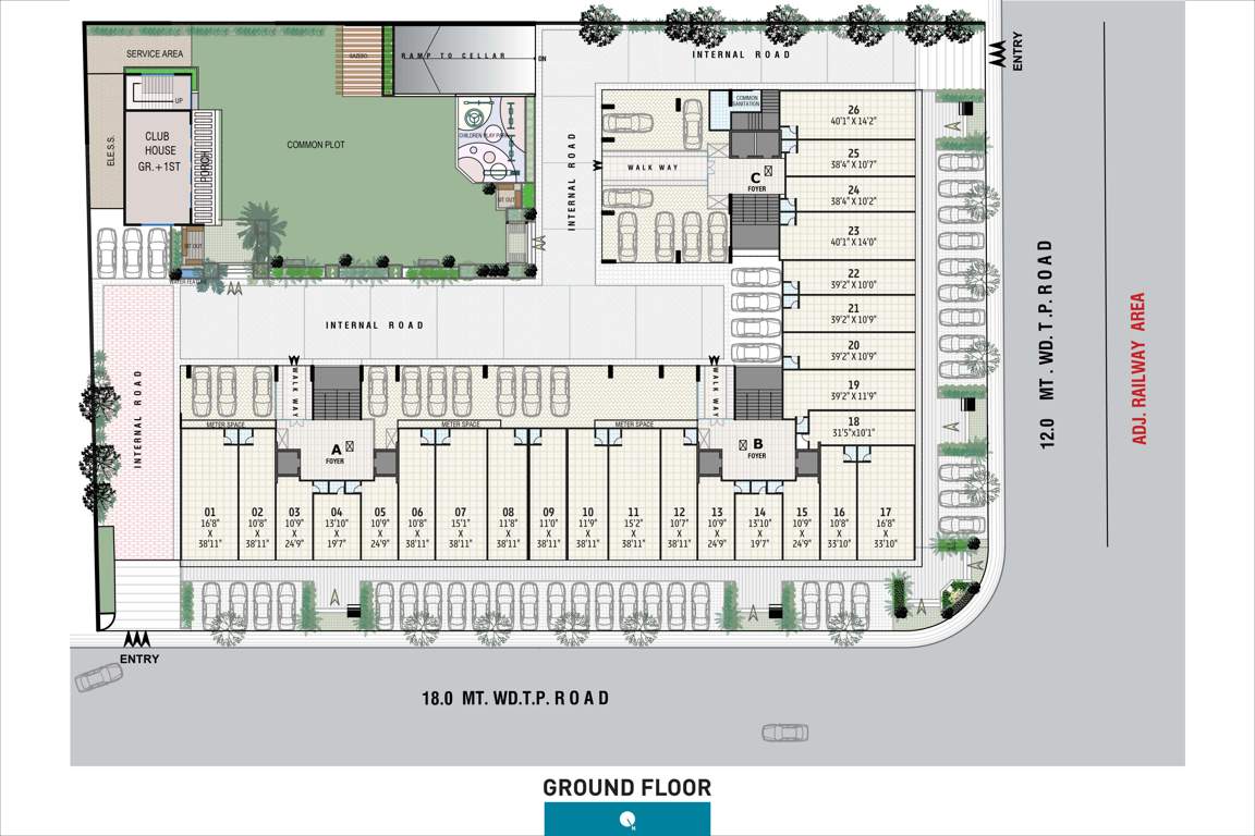  swastik skylark Block A, B And C Cluster Plan For Ground Floor
