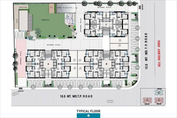  swastik-skylark Block A, B And C Cluster Plan For Typical Floor