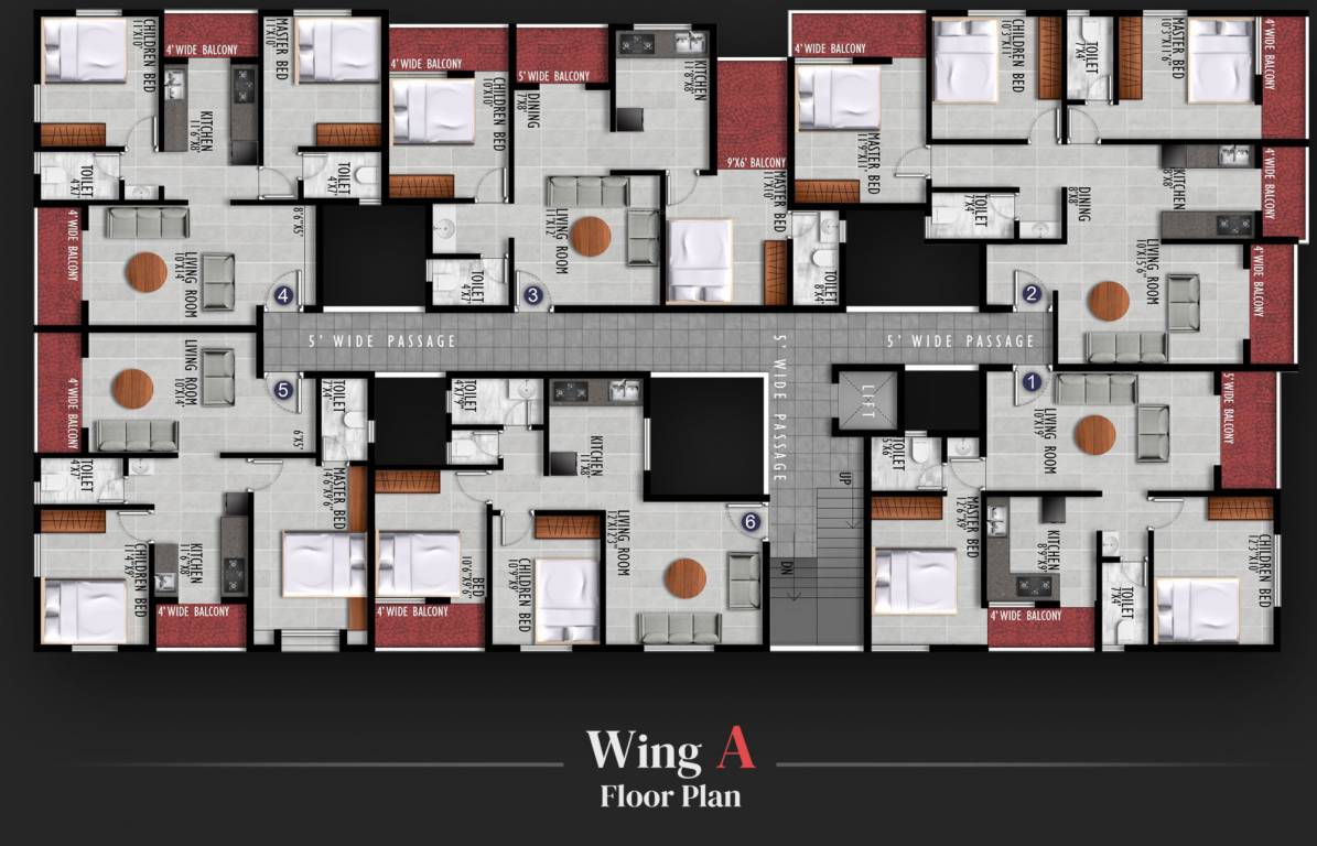  serenity Wing A Cluster Plan from 1st to 4th Floor