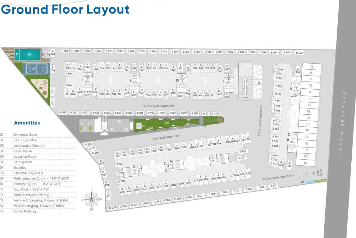  shree siddheshwar hilltown Tower A, Tower B, Tower C, Tower D, Tower E, Tower F, Tower G, Tower H, Tower I Cluster Plan for ground Floor