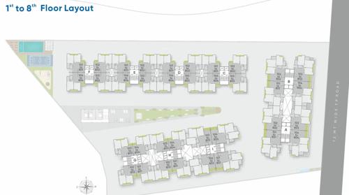  shree-siddheshwar-hilltown Tower A, Tower B, Tower C, Tower D, Tower E, Tower F, Tower G, Tower H, Tower I Cluster Plan from 1st to 8th Floor