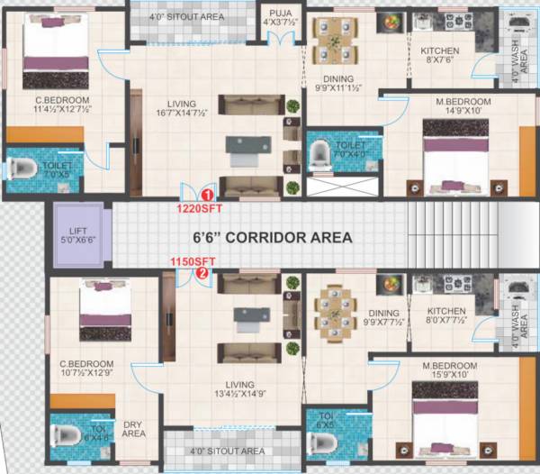 imperial-homes Imperial Homes Cluster Plan For Typical Floor Plan
