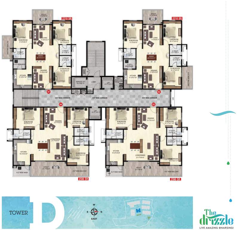  the drizzle Tower D Cluster Plan for Typical Floor
