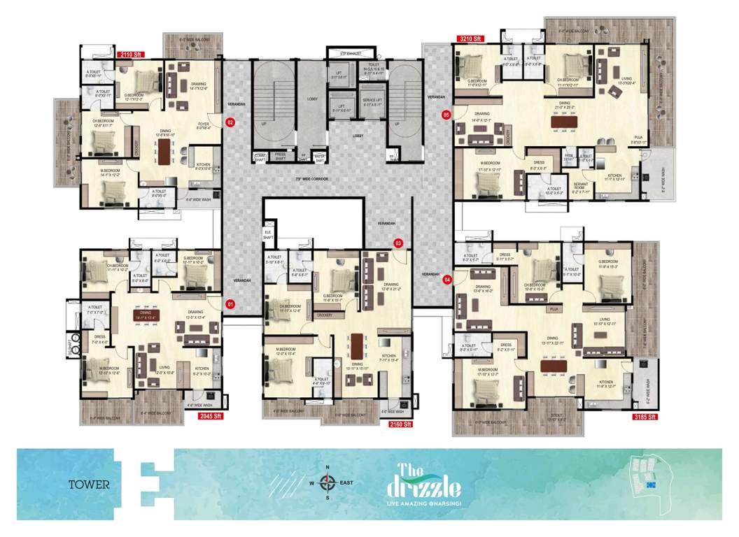  the drizzle Tower E Cluster Plan for Typical Floor