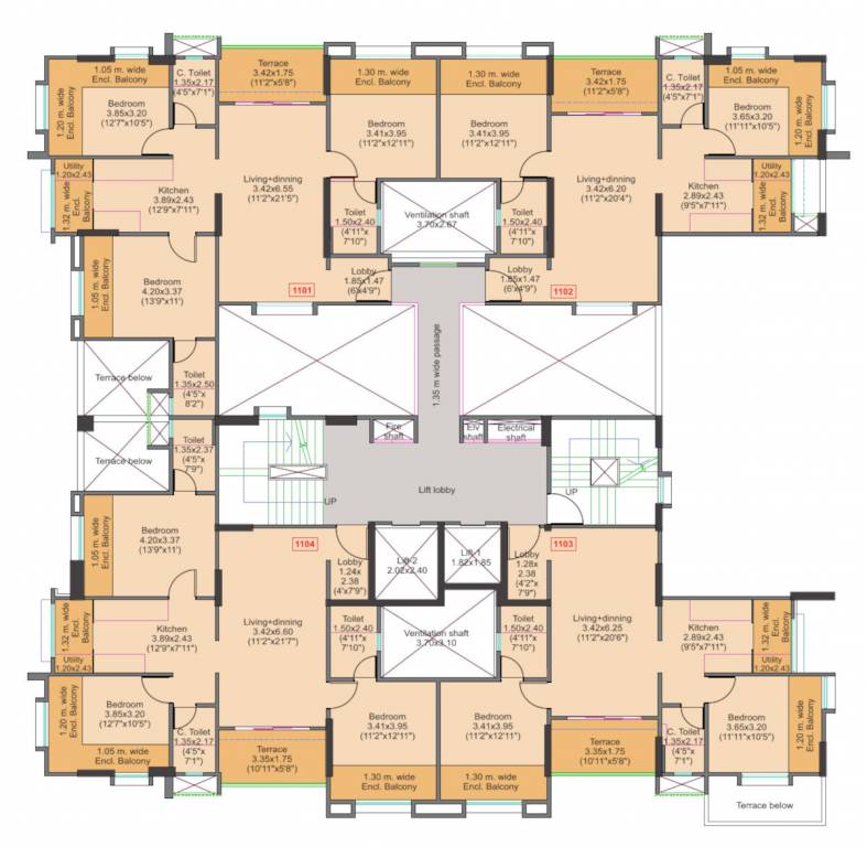  venkatesh viom Wing A Cluster Plan for 11th Floor