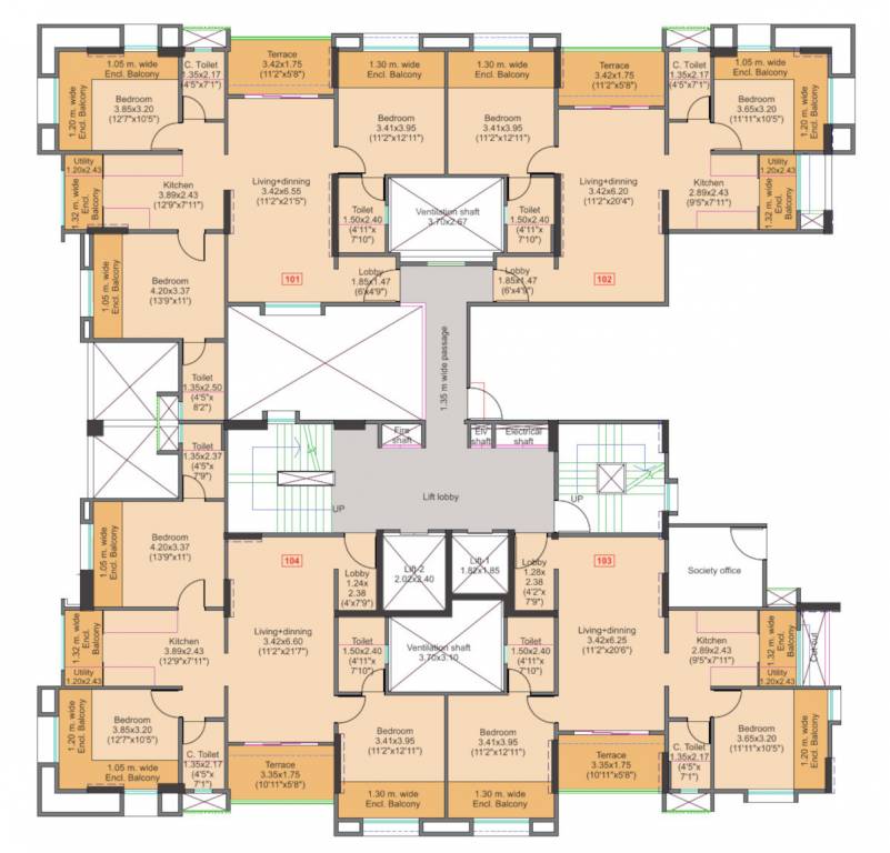  venkatesh viom Wing A Cluster Plan for 1st Floor