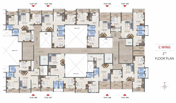  mangalmurti-residency Wing C Cluster Plan for 2nd Floor
