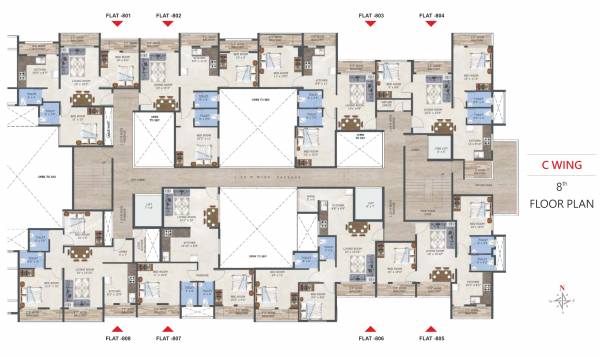  mangalmurti-residency Wing C Cluster Plan for 8th Floor