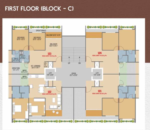  tirth-3 Block C Cluster Plan for 1st Floor