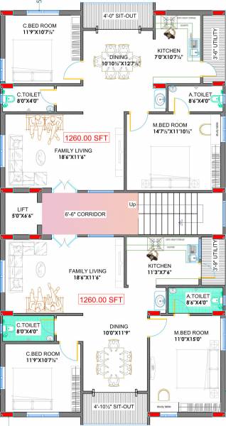  kausthubham-emrald Kausthubham Emrald Typical Cluster Plan