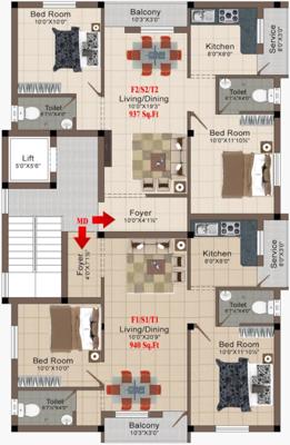  sai-suga-flats Sai Suga Flats Cluster Plan From 1st To 3rd Floor