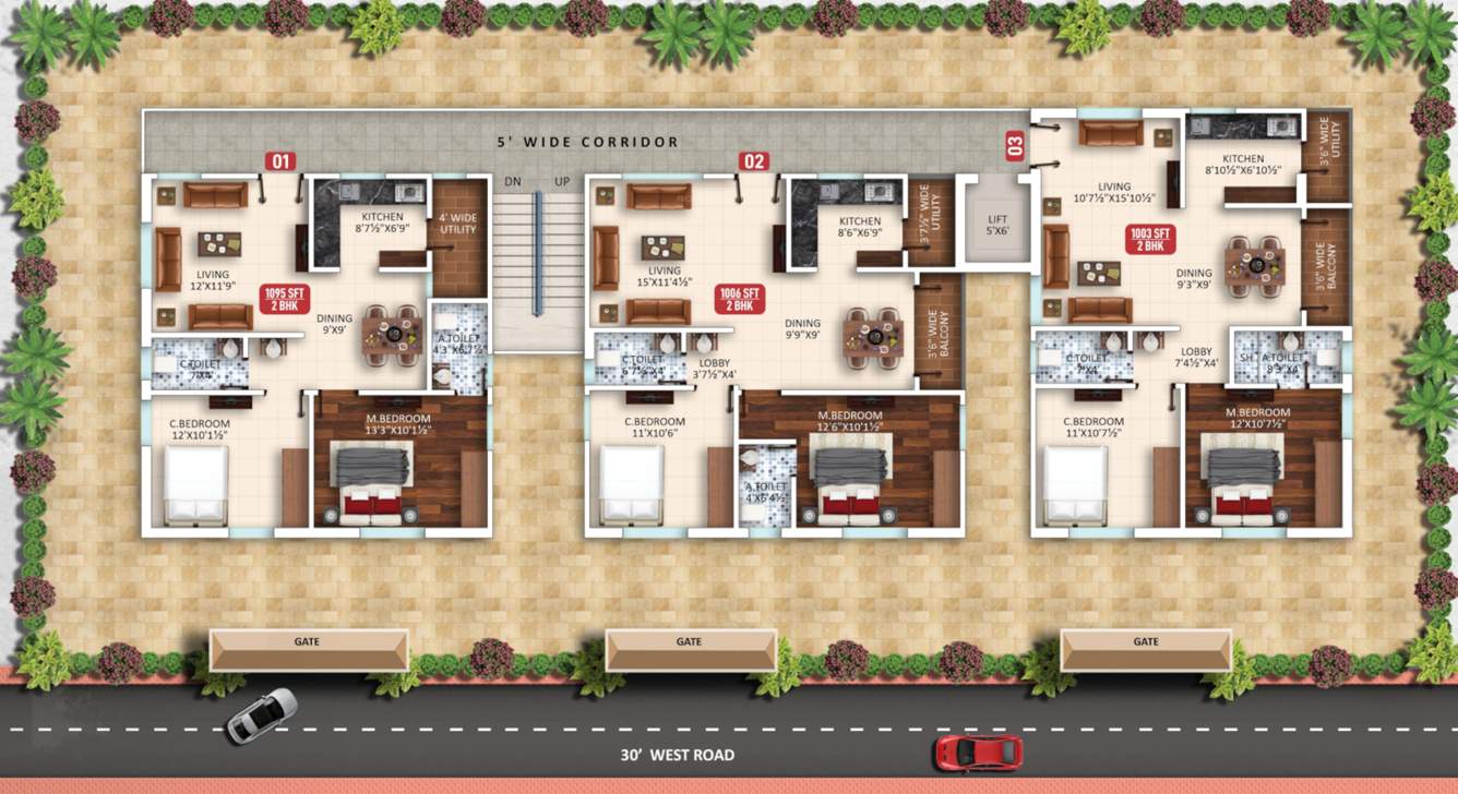  srikaram Srikaram Cluster Plan For Typical Floor