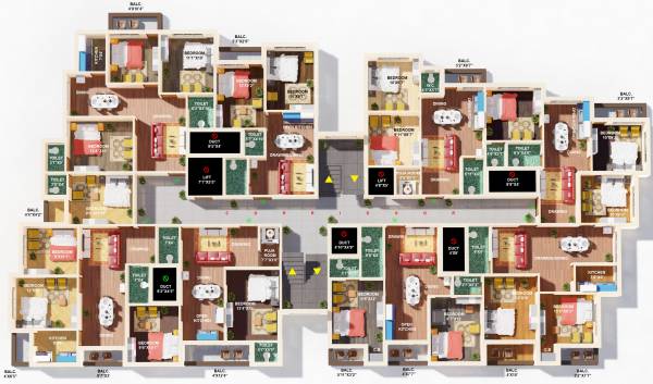  heights Bricks Heights Typical Cluster Plan