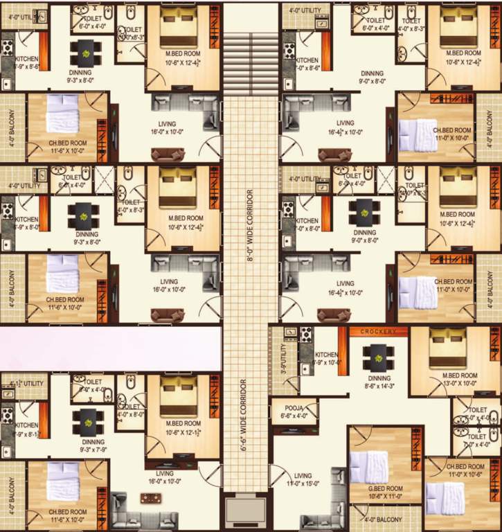  plaza Plaza Cluster Plan For Typical Floor