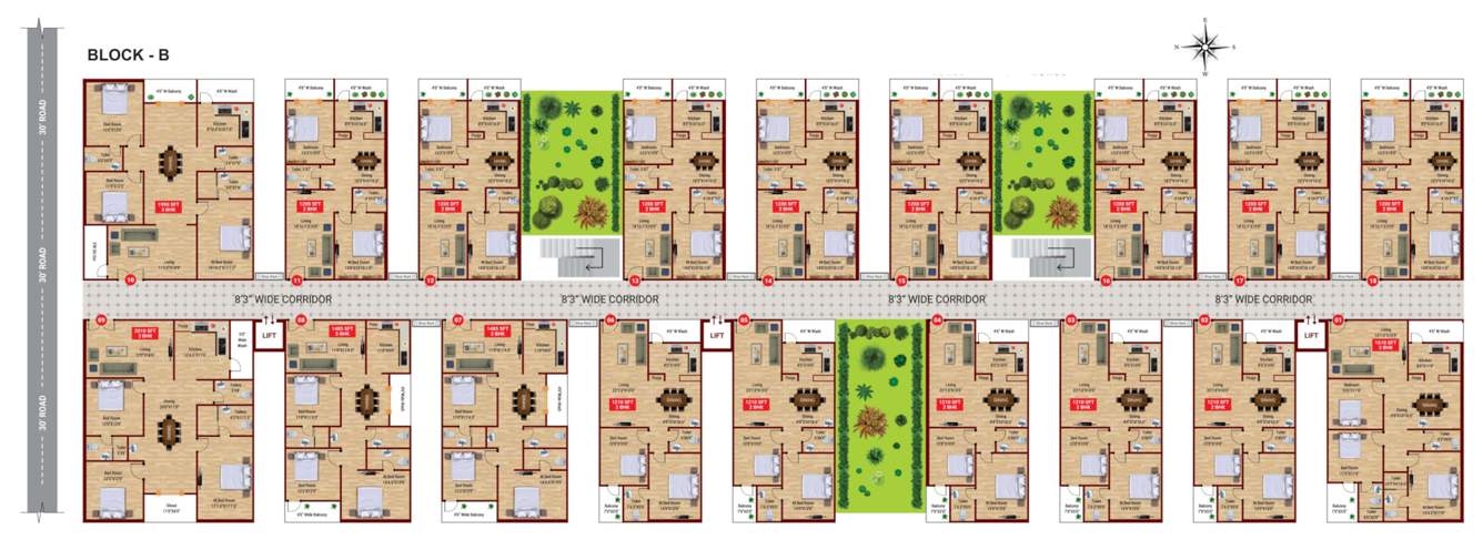  lake way Block A Cluster Plan from 1st to 6th Floor