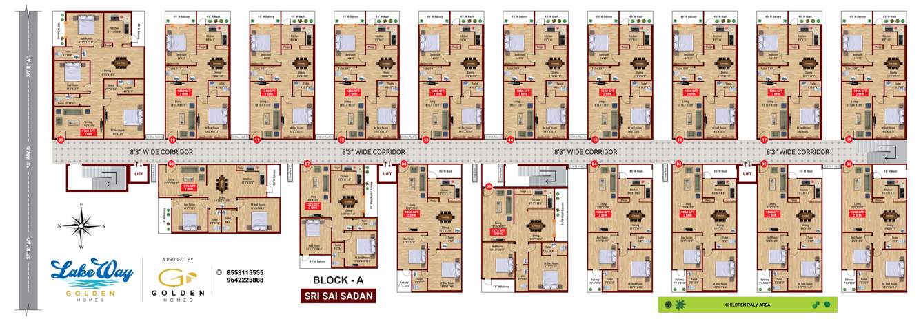  lake way Block B Cluster Plan from 1st to 6th Floor