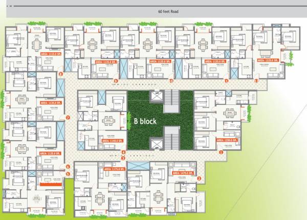  white-palms Block B Cluster Plan from 1st to 5th Floor