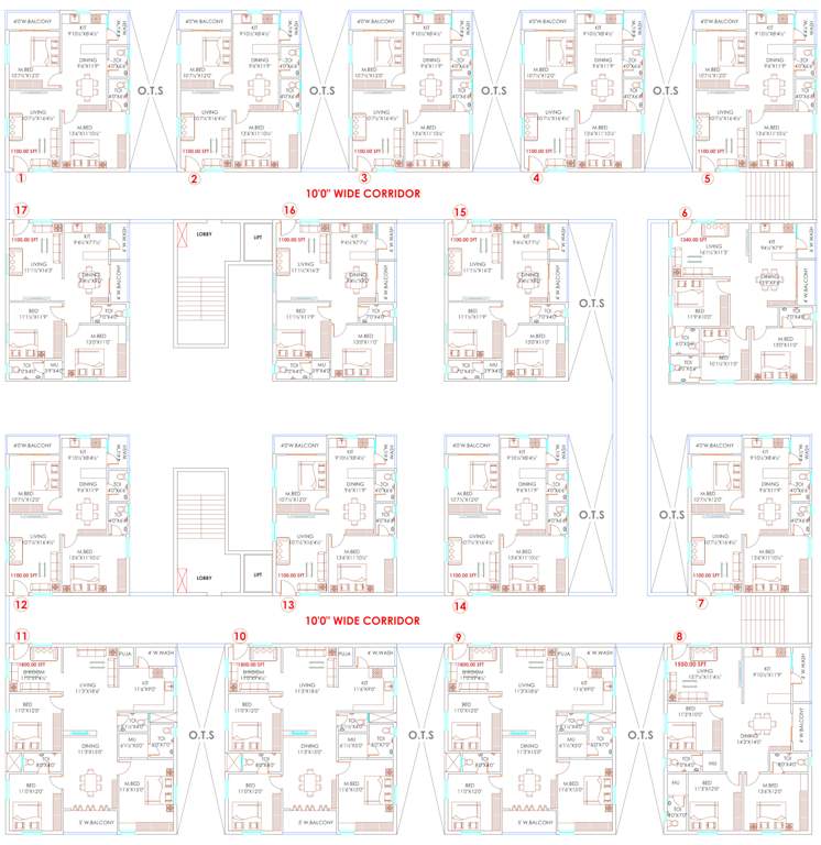  happy homes Cluster Plan Block A From 1st To 2nd Floor