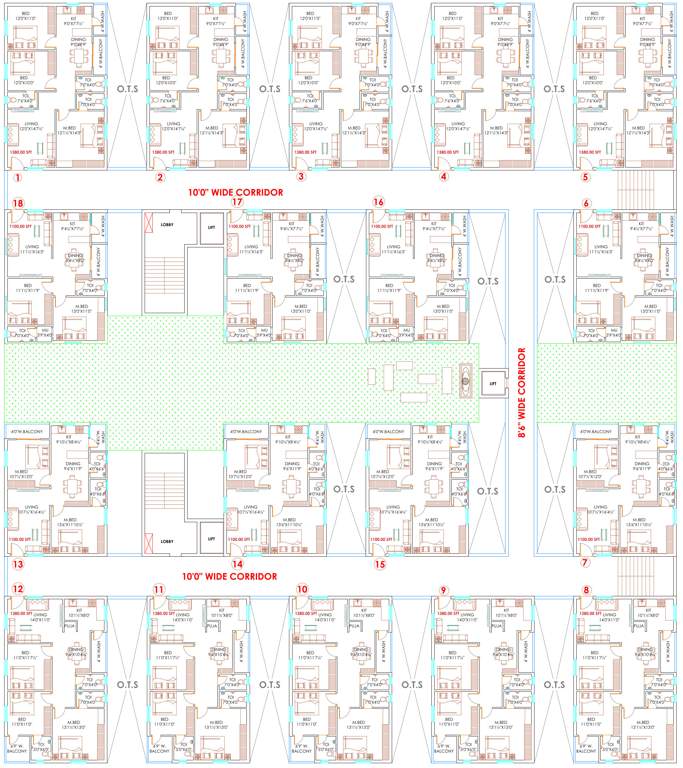  happy homes Cluster Plan Block B From 1st To 2nd Floor