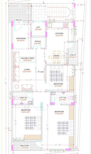  sree-ranga-nivas Sree Ranga Nivas Cluster Plan from 1st to 4th Floor