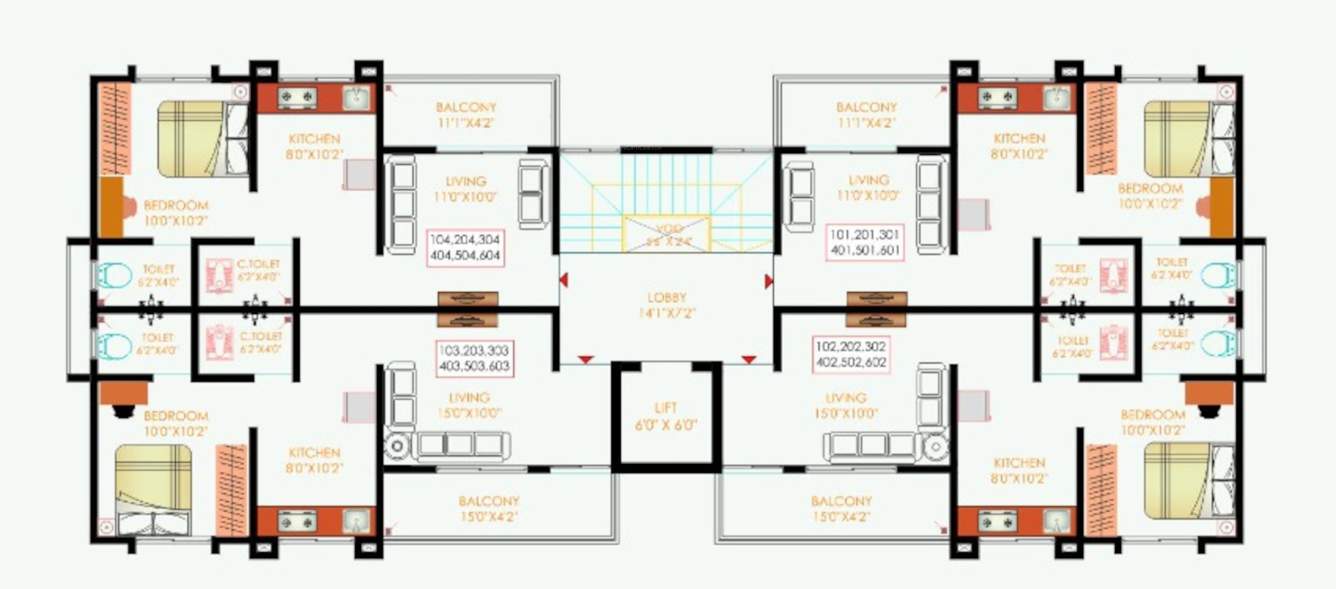  kute fortune Kute Fortune Cluster Plan from 1st to 6th Floor