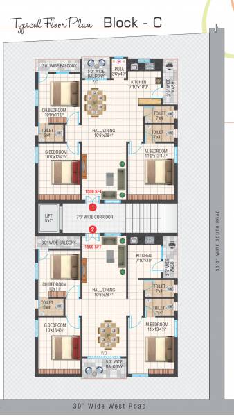  temple-tree Block C Cluster Plan from 1st to 5th Floor