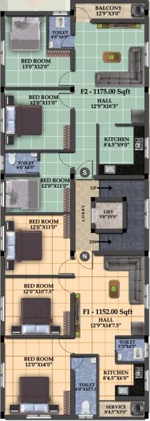  jayanthi-flats Jayanthi Flats Cluster Plan For 1st Floor