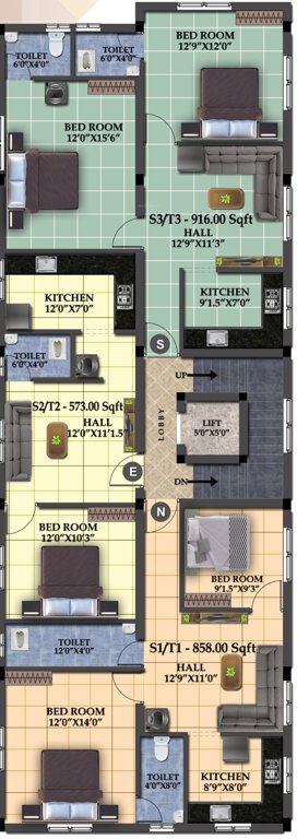  jayanthi flats Jayanthi Flats Cluster Plan From 2nd To 3rd Floor