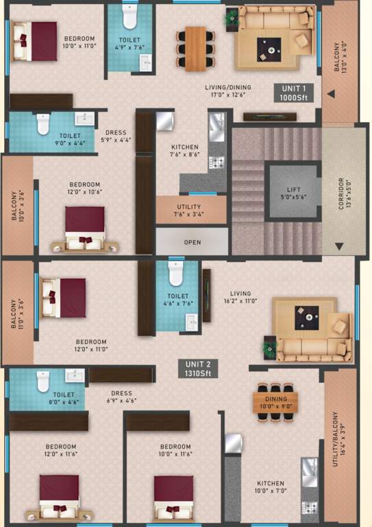  grandeur Grandeur Cluster Plan For Typical Floor