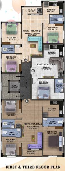  ganesh-flats Ganesh Flats Cluster Plan from 1st to 3rd Floor