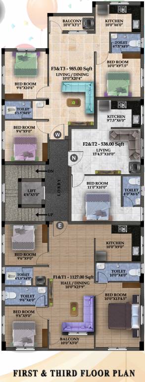  ganesh flats Ganesh Flats Cluster Plan from 1st to 3rd Floor