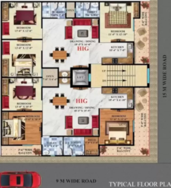  villa SGP Villa Cluster Plan from 1st to 4th Floor