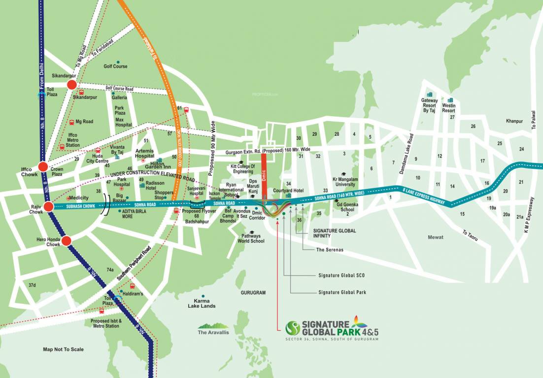  signature global park 5 phase ii Location Plan