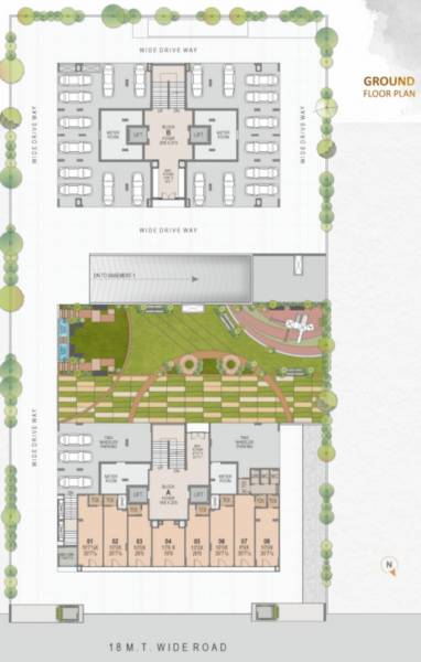  ample Block A And Block B Cluster Plan for ground Floor
