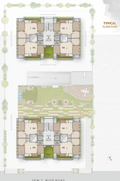  ample Block A And Block B Cluster Plan from 1st to 13th Floor