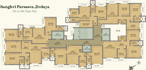  jivdaya Sanghvi Parsssva Jivdaya Cluster Plan From 5th To 9th Floor
