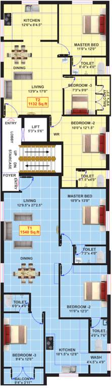  gokulam nivas Gokulam Nivas Cluster Plan For 3rd Floor