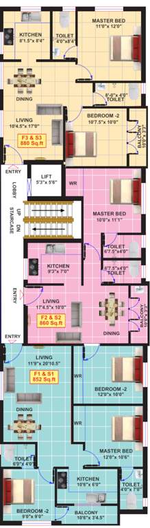  gokulam nivas Gokulam Nivas Cluster Plan From 1st To 2nd Floor