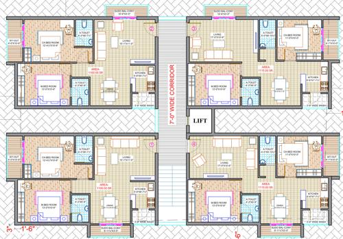  butter-fly Ideal Butter Fly Cluster Plan from 1st to 5th Floor