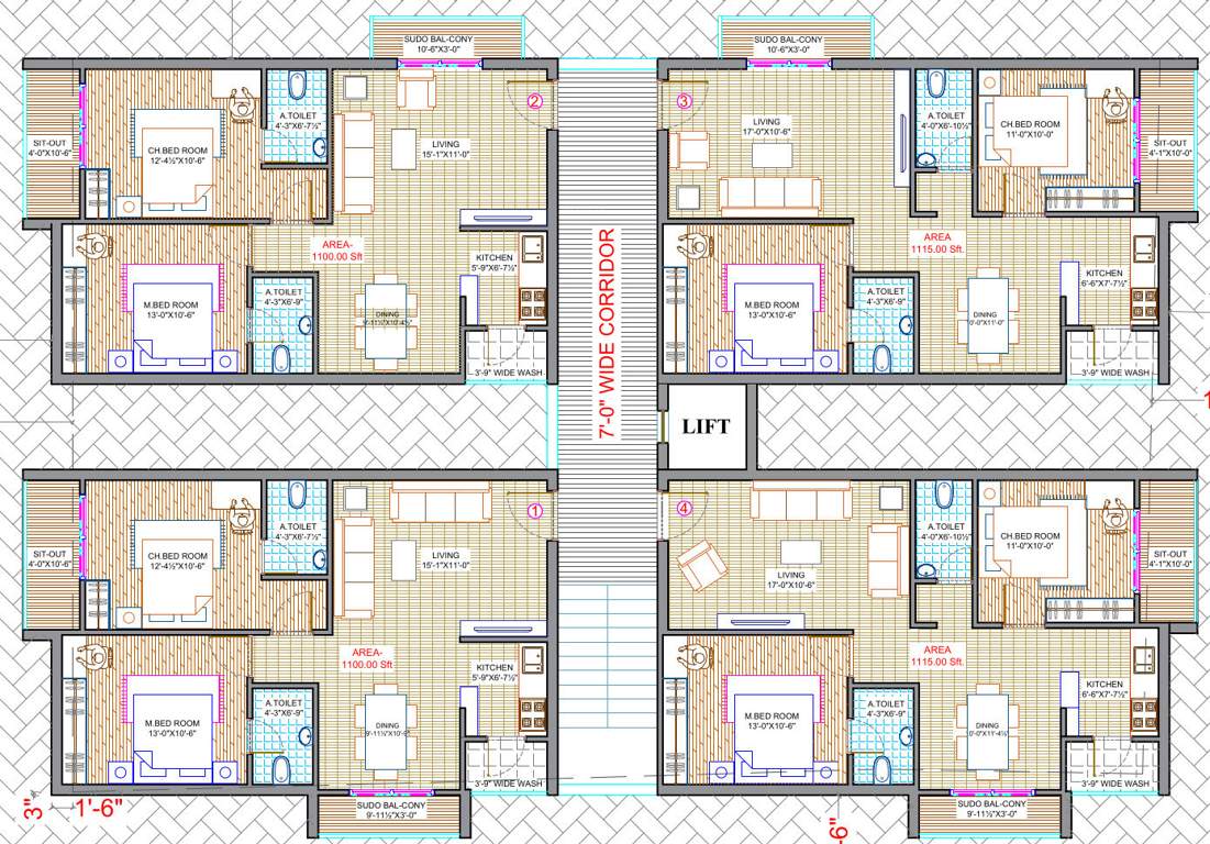  butter fly Ideal Butter Fly Cluster Plan from 1st to 5th Floor